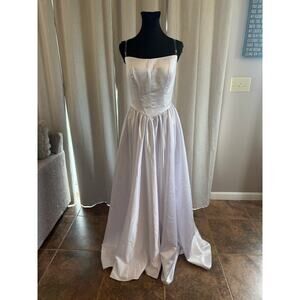 Beautiful White Satin Wedding Dress/Gown Size 12